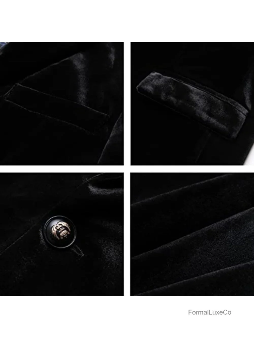 Men's Velvet Blazer Slim Fit One Button Sport Coat Wedding Prom